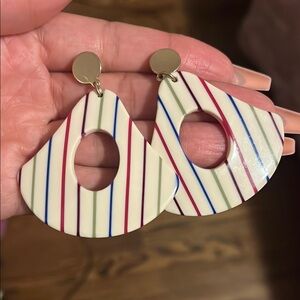 Striped Gold and Multicolor Earrings